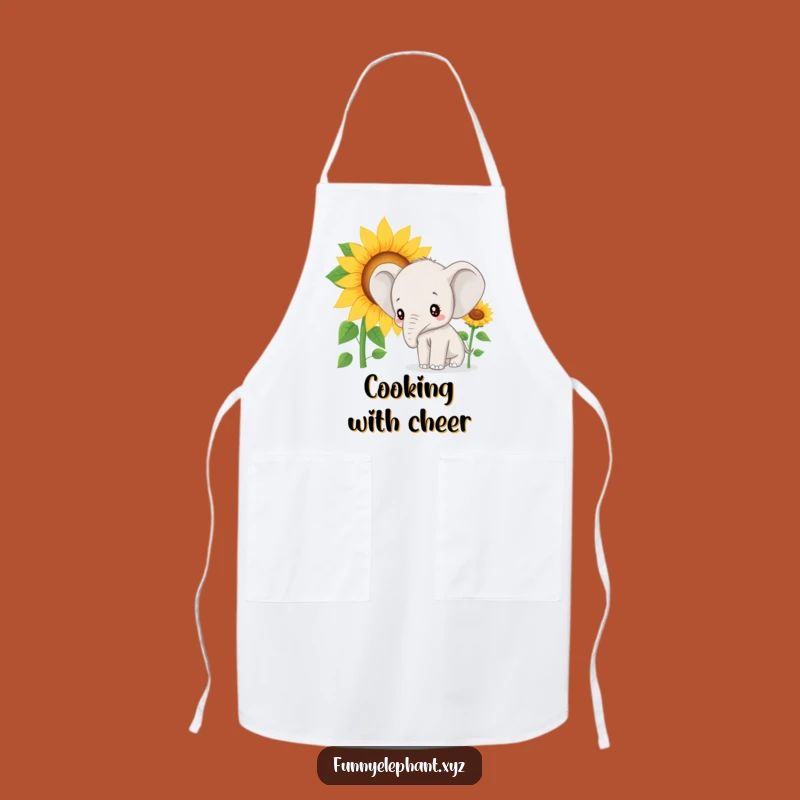 Funny Elephant Sunflower Apron: Explore Nature in the Kitchen