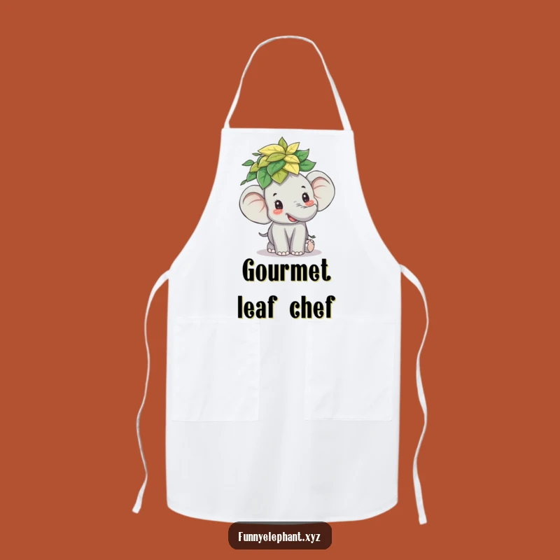 Funny Elephant Leaf Stack Apron: Balance Your Kitchen Skills