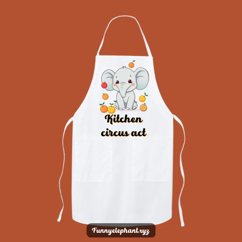 Funny Juggling Elephant Apron - Hilarious Kitchen Fun