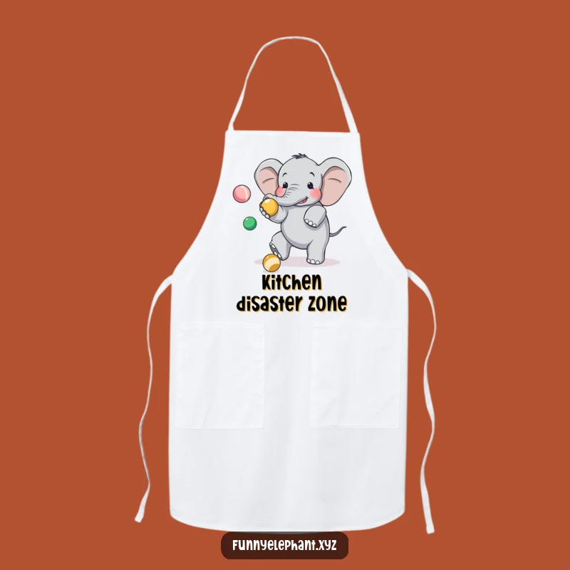 Funny Clumsy Elephant Kitchen Apron - Humorous Juggling Chef Gift