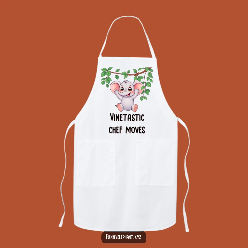 Funny Elephant Vine Swing Apron - Hilarious Kitchen Fun