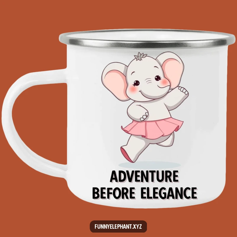 Funny Elephant Ballet Camping Mug: Durable, Hilarious Dancer Mug for Outdoor Adventures