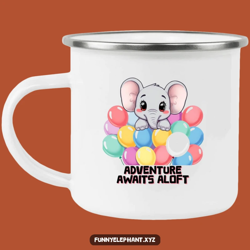 Durable Funny Curious Elephant Camping Mug - Outdoor Balloon Art Gift