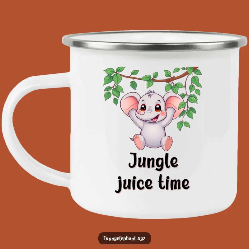 Funny Elephant Vine Swing Camping Mug - Durable Humor for the Outdoors