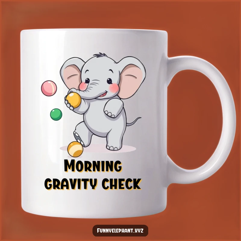 Funny Clumsy Elephant Juggling Mug - Hilarious Tripping Animal Gift