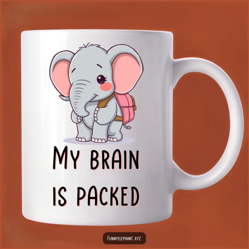 Funny Confused Elephant Backpack Mug - Hilarious Gift for Clumsy Souls