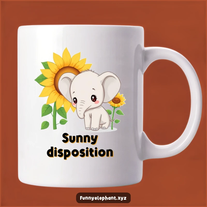 Funny Elephant Sunflower Mug: Curious & Joyful Nature Gift