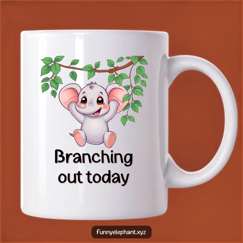 Funny Elephant Vine Swing Mug - Hilarious Surprise Gift for Animal Lovers