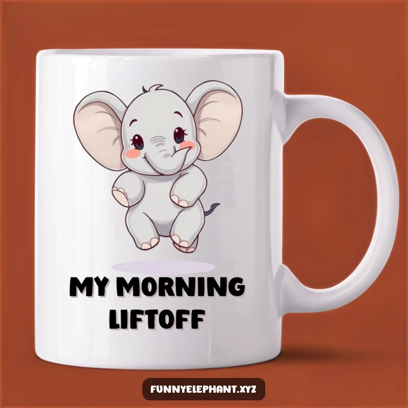 Funny Jumping Elephant Mug: Ears Flapping Wings, Joyful Gift Idea
