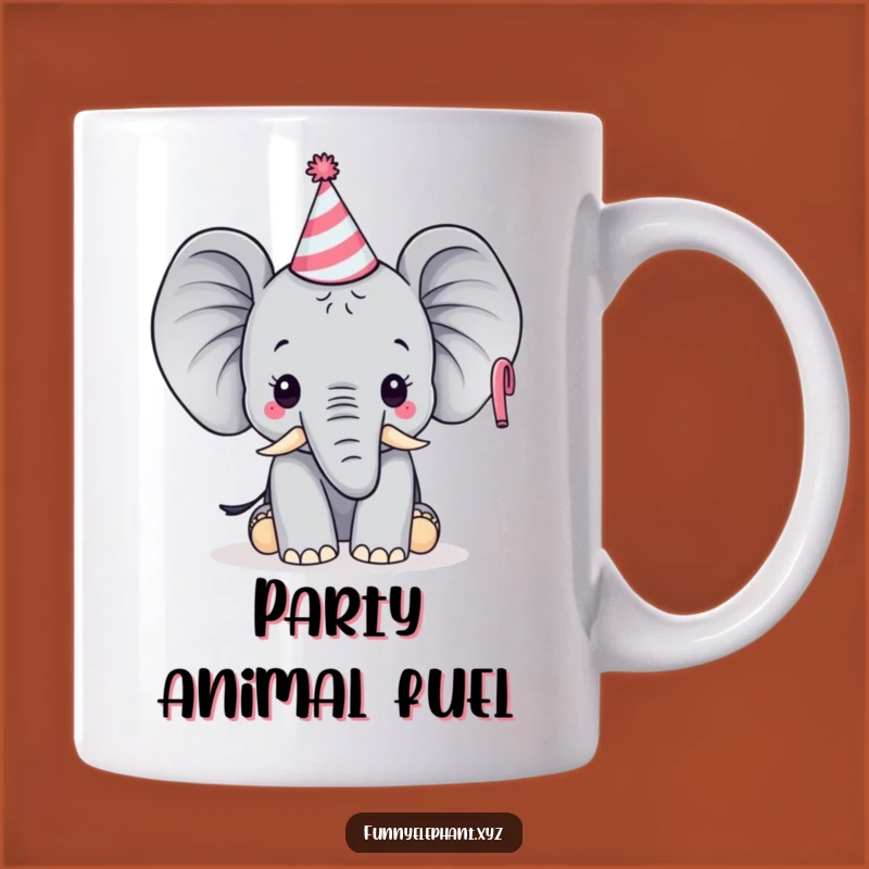 Funny Party Elephant Mug: Tiny Hat & Horn, Perfect Birthday Gift