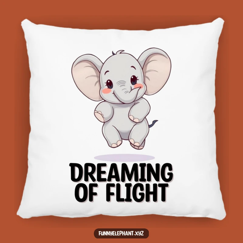 Funny Elephant Jump Pillow: Ears Flapping Wings, Cozy & Joyful Accent