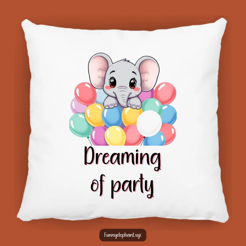 Soft Funny Curious Elephant Pillow - Cozy Balloon Accent Cushion Gift