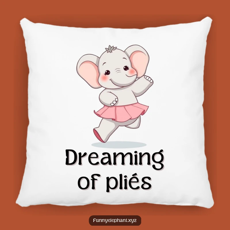 Funny Elephant Ballet Pillow: Comfy Cushion with a Hilarious Dancer, Ideal Funny Gift