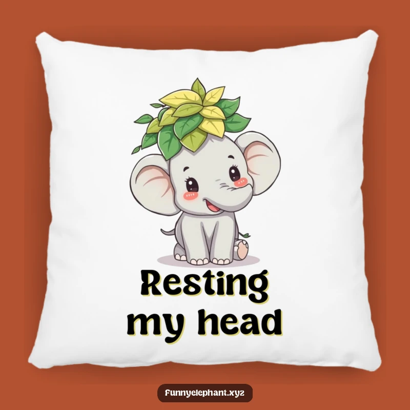 Funny Elephant Leaf Stack Pillow: Cozy & Balanced Comfort