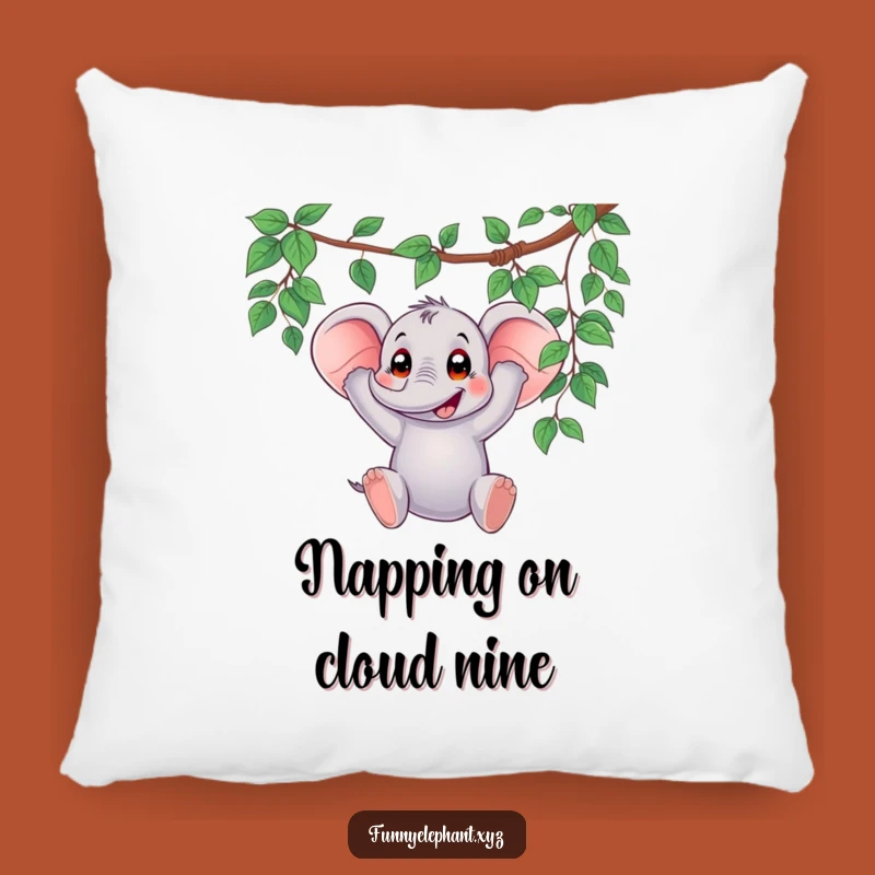 Funny Elephant Vine Swing Pillow - Comfy & Hilarious Accent