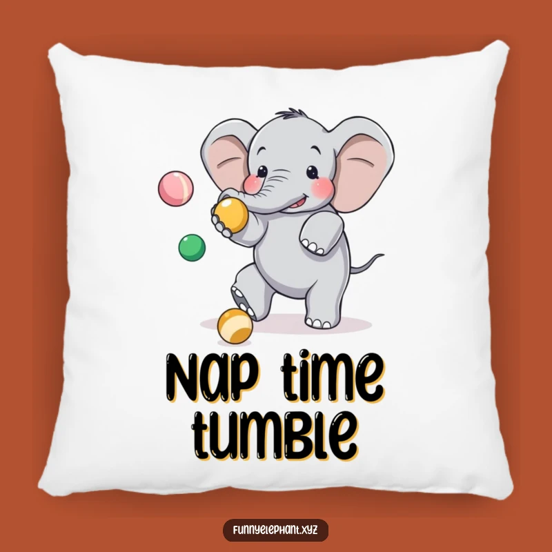 Soft Funny Clumsy Elephant Pillow - Cozy Juggling Mishap Cushion Gift