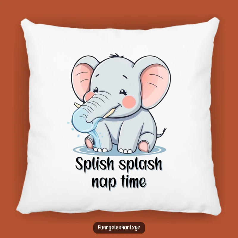 Funny Elephant Water Splash Pillow - Cozy Fun & Playful Decor