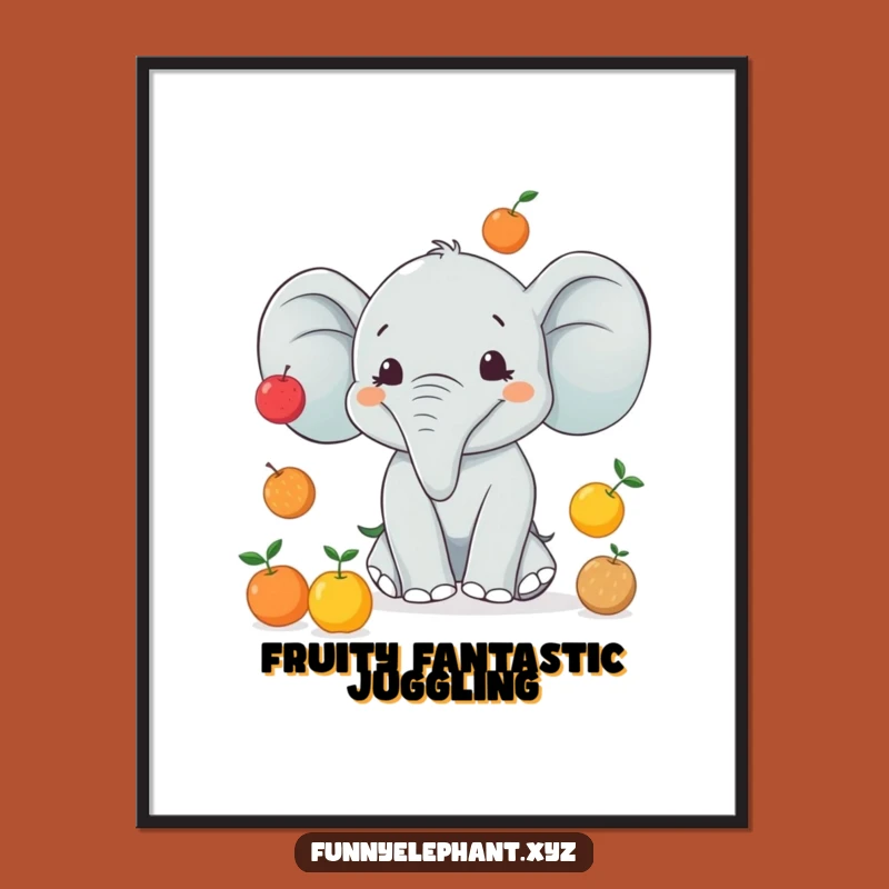 Funny Juggling Elephant Digital Art - Instant Humorous Decor