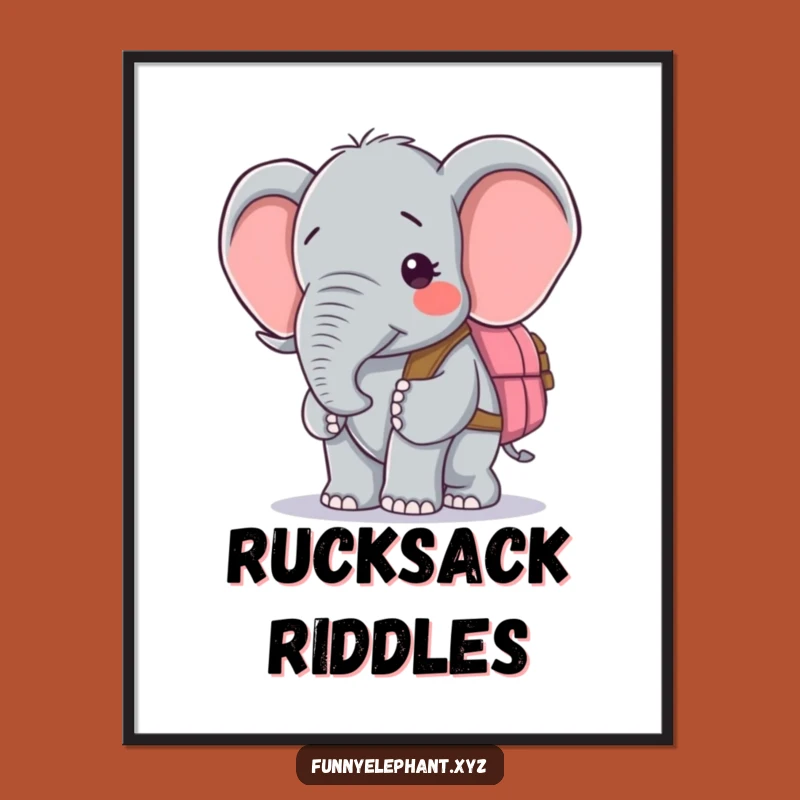 Funny Confused Elephant Backpack Digital Art - Instant Humorous Decor