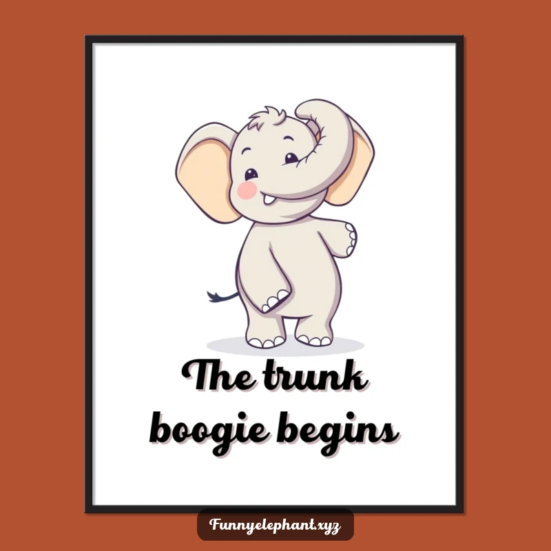 Funny Elephant Dance Digital Art: Silly Trunk Moves, Instant Joyful Decor