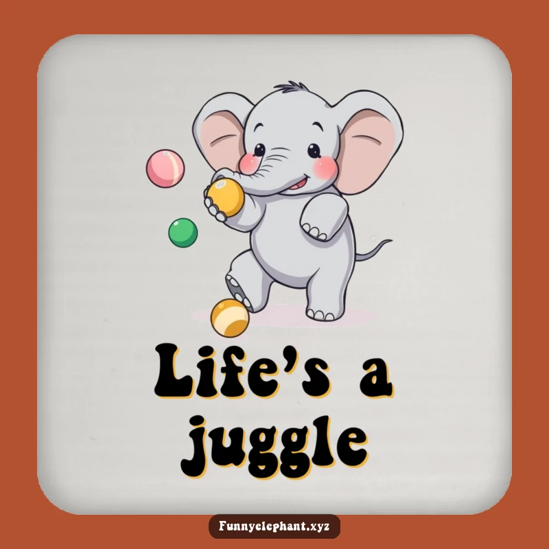 Funny Clumsy Elephant Coaster Set - Humorous Tripping Table Gift
