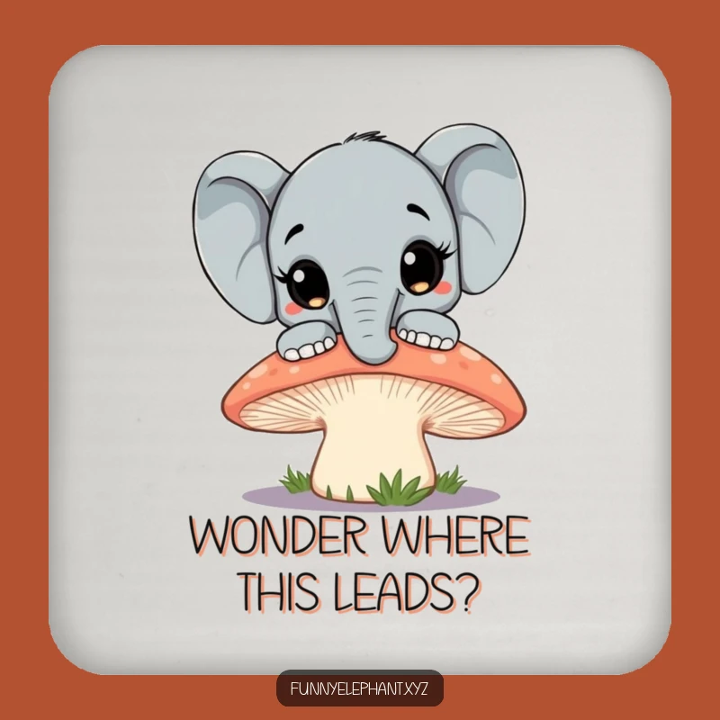 Funny Elephant Mushroom Coaster: Curious Eyes Protect Surfaces, Whimsical Decor