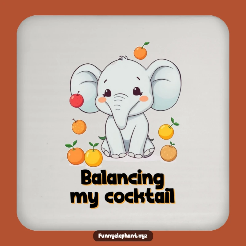 Funny Juggling Elephant Coasters - Protect Surfaces with Skillful Charm