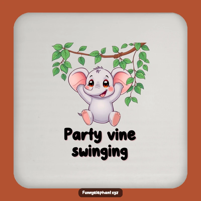 Funny Elephant Vine Swing Coasters - Protect Surfaces with Hilarious Flair