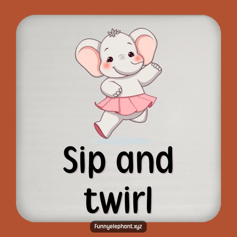 Funny Elephant Ballet Coasters (Set of 4): Hilarious Dancer Protection for Your Surfaces