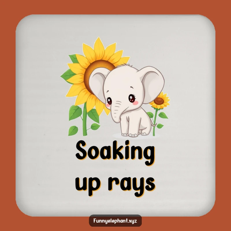 Funny Elephant Sunflower Coasters: Protect Surfaces with Wonder