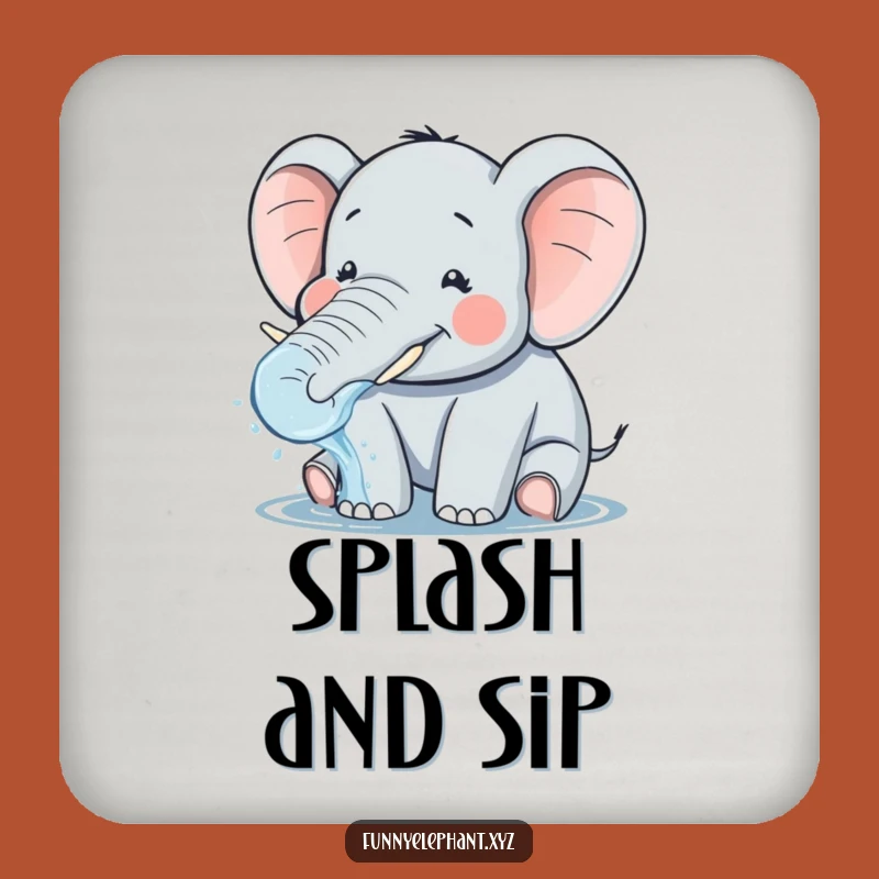 Funny Elephant Water Splash Coaster - Protect Surfaces with Fun!