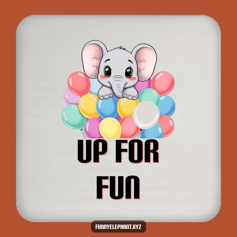 Funny Curious Elephant Coaster Set - Protective Balloon Art Gift