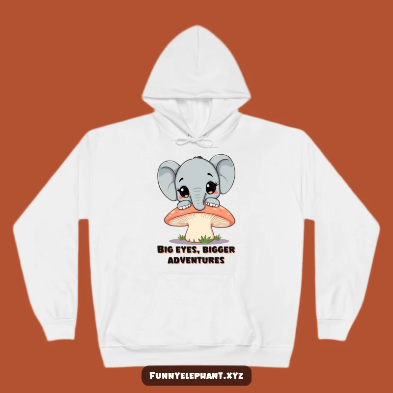 Funny Elephant Mushroom Hoodie: Cozy Curious Eyes peeking, Perfect Gift
