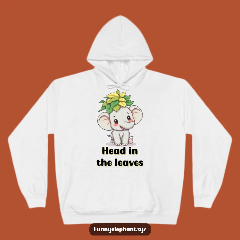 Funny Elephant Leaf Stack Hoodie: Cozy & Hilarious Comfort