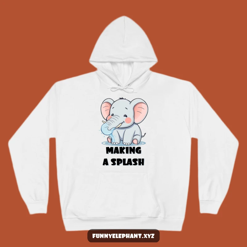 Funny Elephant Water Splash Hoodie - Cozy Fun & Humor Gift!