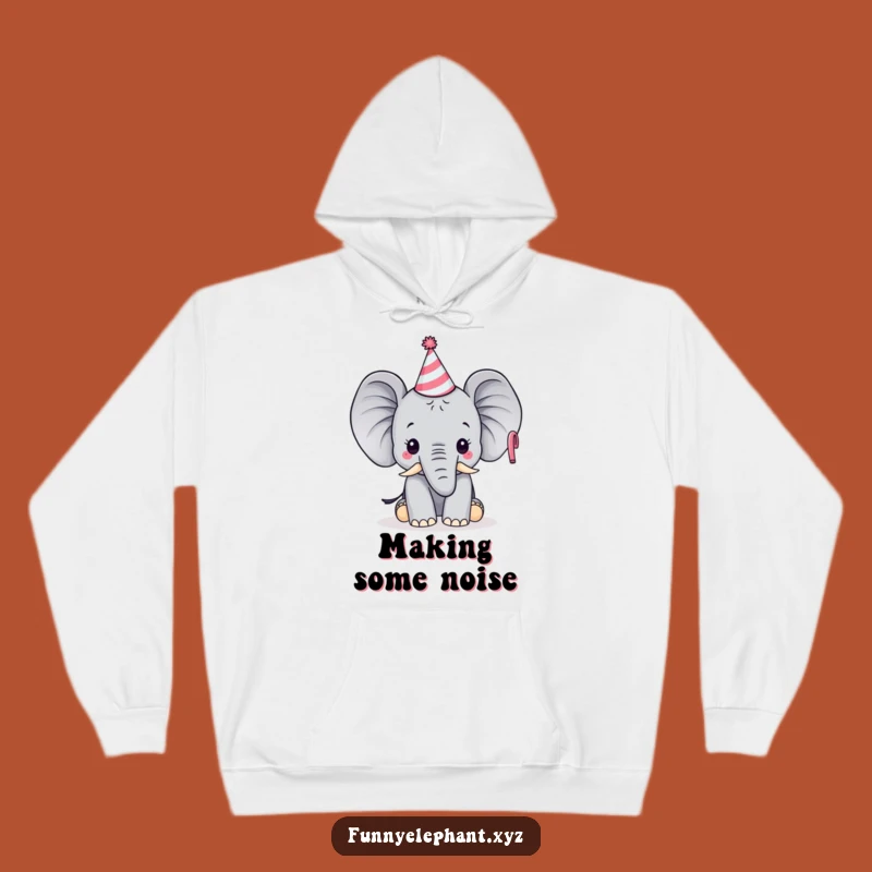 Funny Party Elephant Hoodie: Birthday Cheer with Hat & Horn