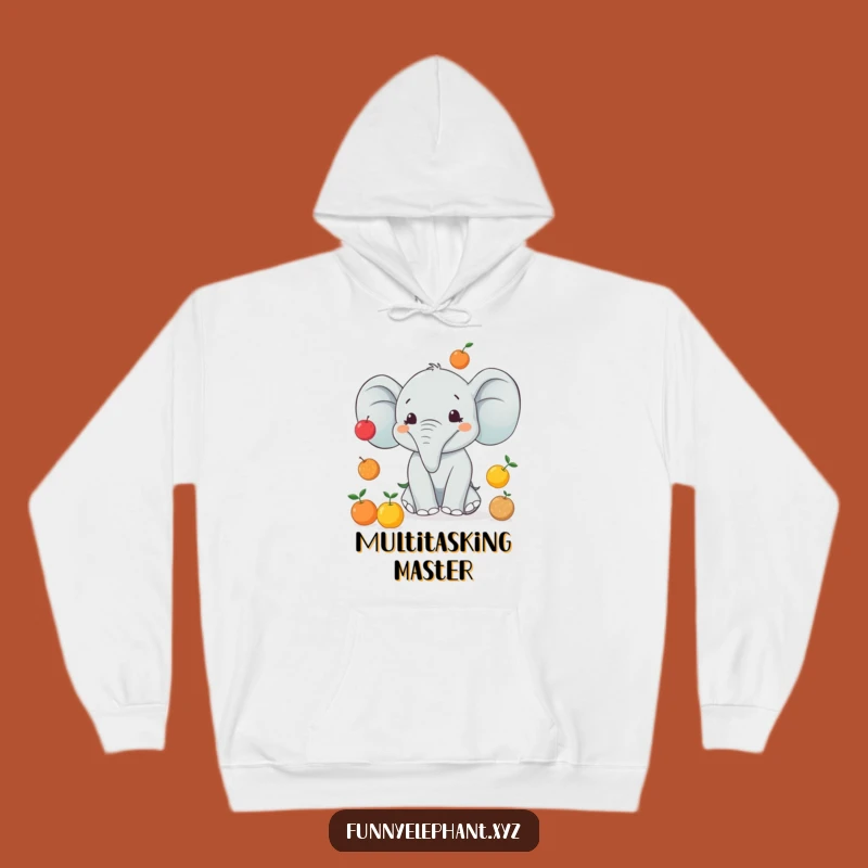 Cozy Juggling Elephant Hoodie - Warm Comfort & Hilarious Skill
