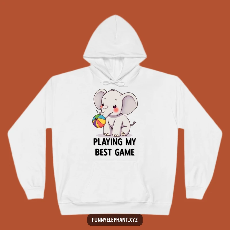 Cozy Elephant Ball Play Hoodie - Warm Comfort & Hilarious Fun