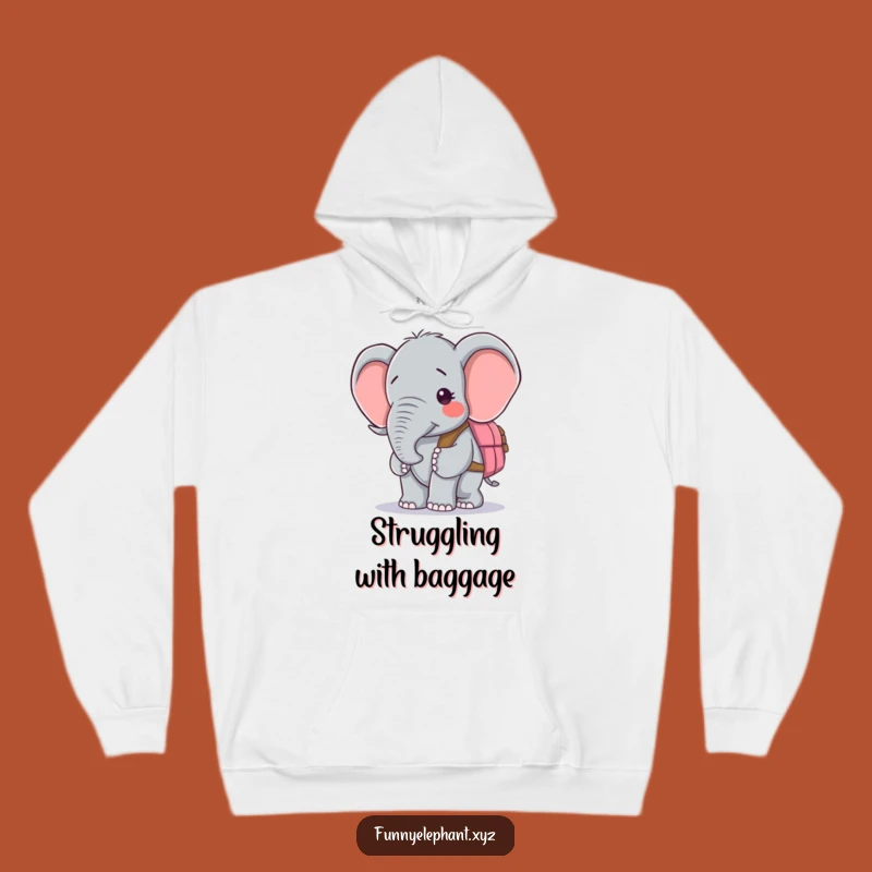 Cozy Confused Elephant Backpack Hoodie - Warm & Hilarious Gift