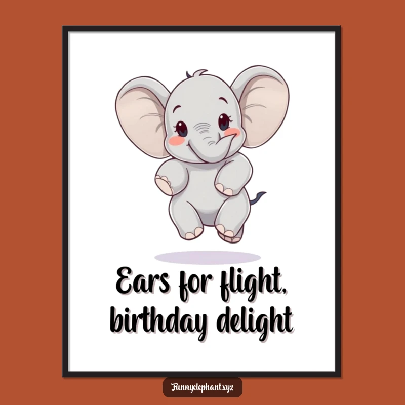 Free Printable Wall Art: Jumping Elephant - Funny Downloadable Decor