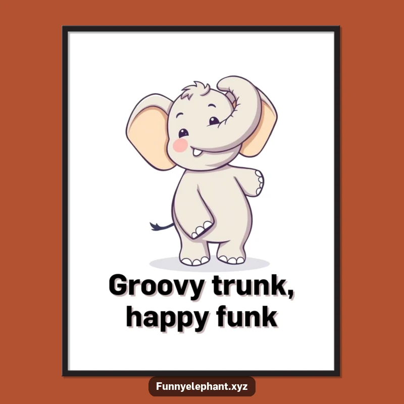 Free Printable Wall Art: Silly Dancing Elephant - Funny Downloadable Decor