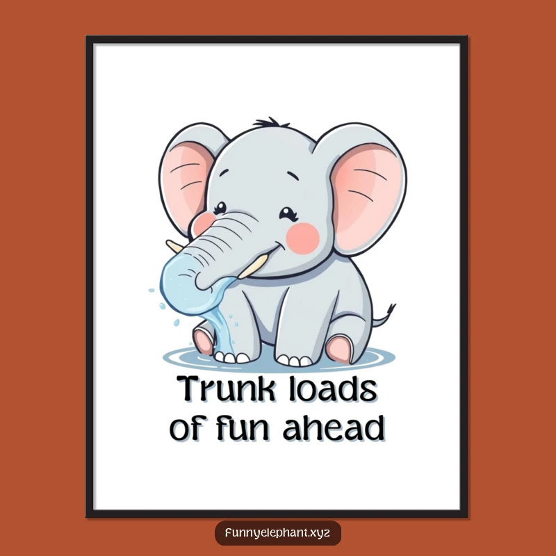 Free Printable Wall Art: Splashing Elephant, Downloadable Whimsy & Fun!