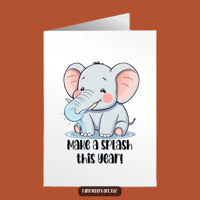 Free Printable Birthday Card: Splashing Elephant, Downloadable Fun & Joy!