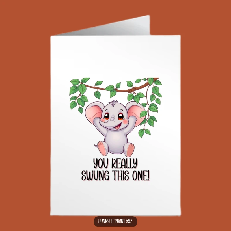 Free Printable Congrats Card: Elephant Vine Swing, Surprise Downloadable Gift