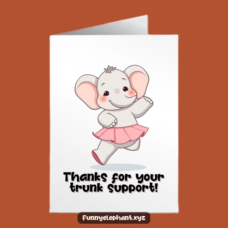 Free Printable Elephant Ballet Thank You Card - Humorous Downloadable