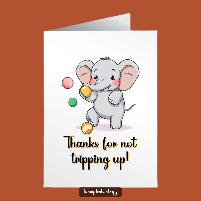 Free Printable Elephant Thank You Card: Thanks for the Laughs, Downloadable Gratitude