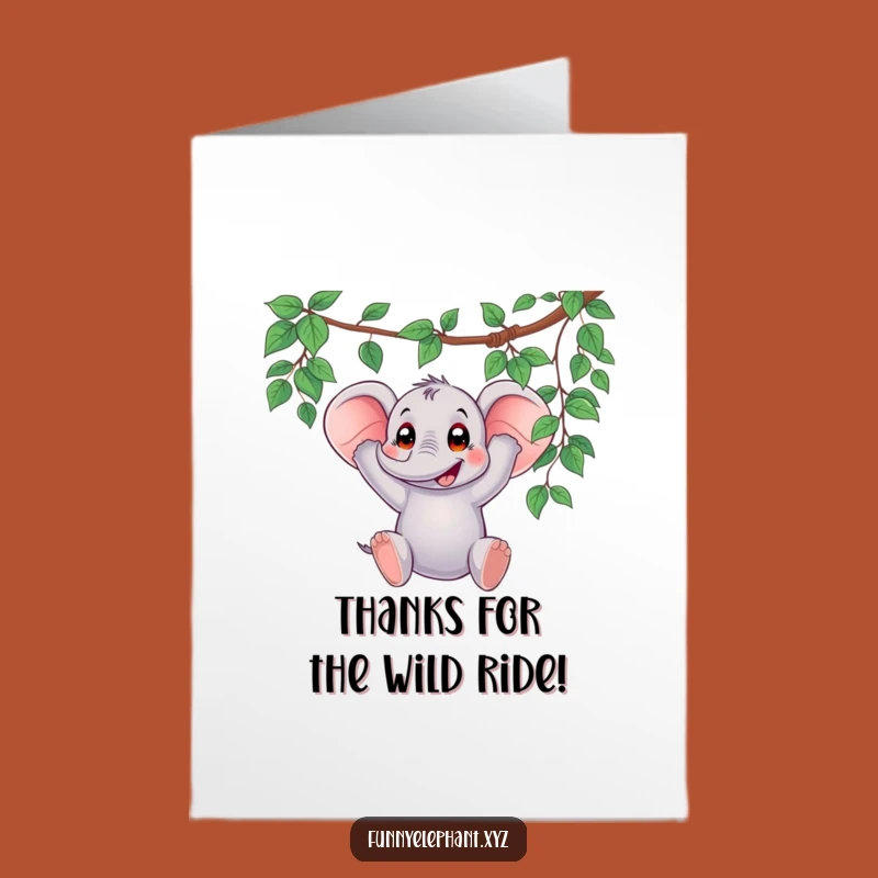 Free Printable Thank You Card: Elephant Swing, Surprise Downloadable Gift