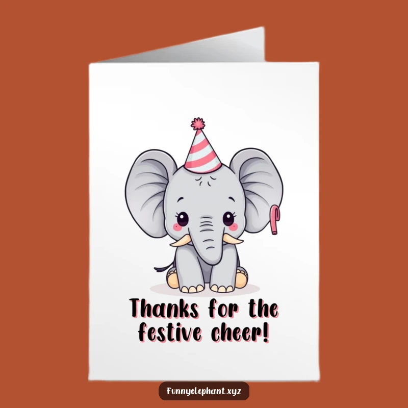 Free Printable Thank You Card: Party Elephant Horn - Funny Downloadable Thanks
