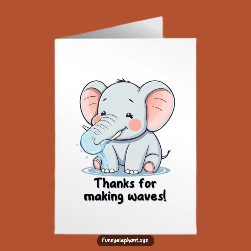 Free Printable Thank You Card: Splashing Elephant, Downloadable Gratitude!