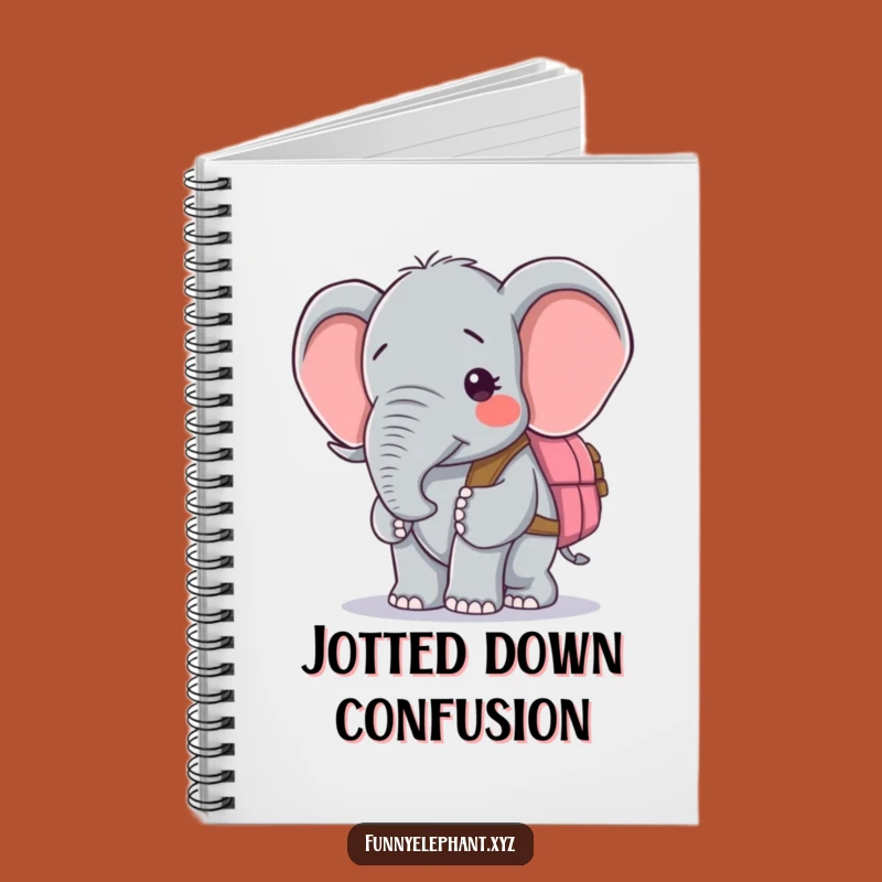 Funny Confused Elephant Backpack Notebook - Journal Life's Puzzles